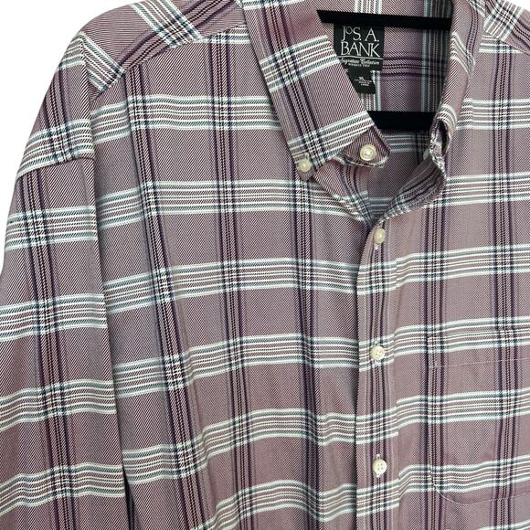 Jos A. Bank Men's Purple Plaid Button Down Career Shirt Size XL - Picture 5 of 6
